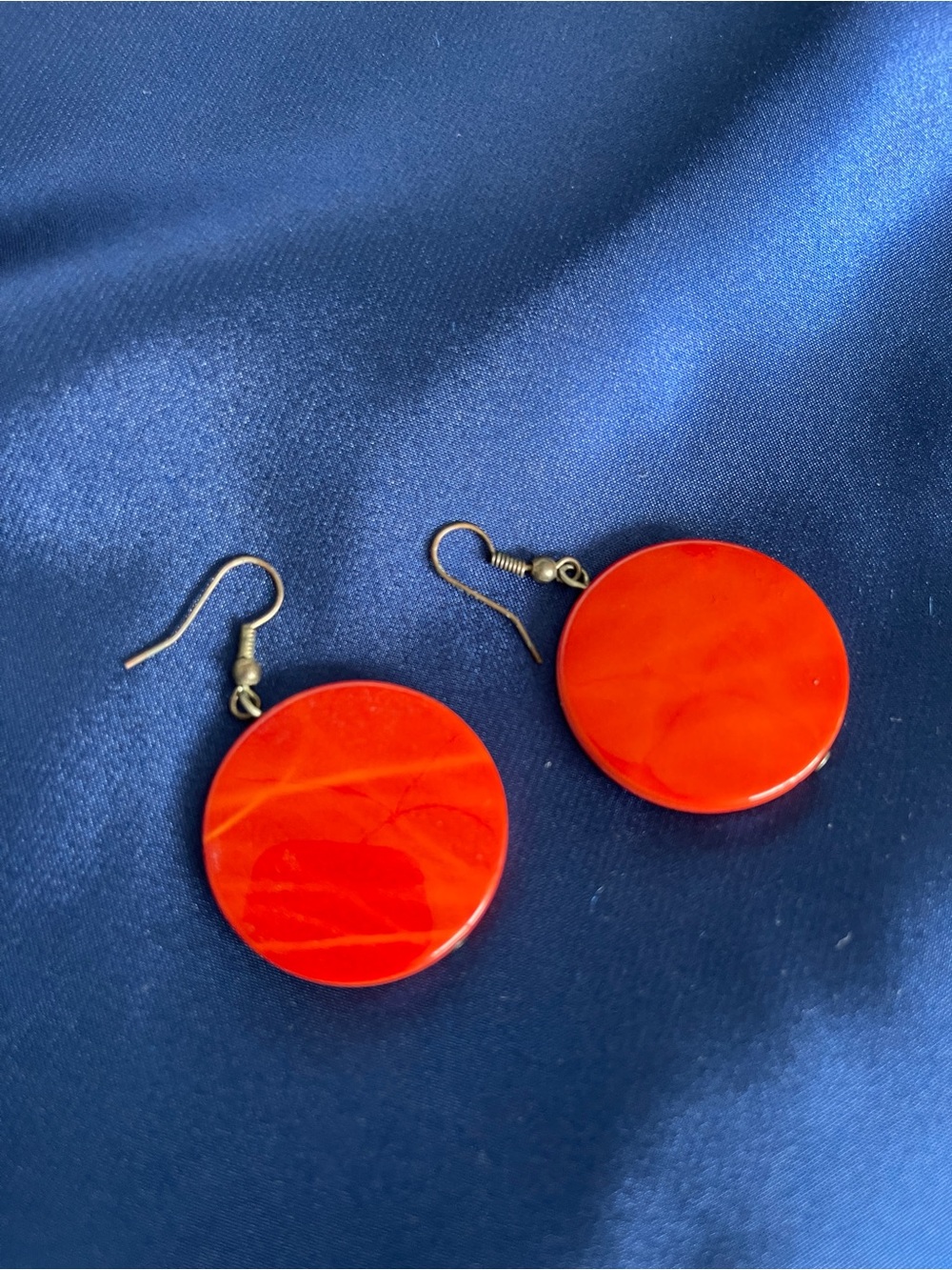 Bold Red Round Drop Earrings w/ Bracelet